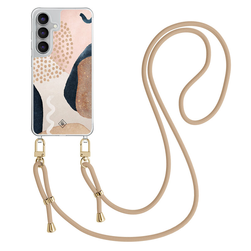 Casimoda Samsung Galaxy S25 FE hoesje met beige koord - Abstract dots