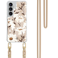 Casimoda Samsung Galaxy S25 FE hoesje met beige koord - In bloom