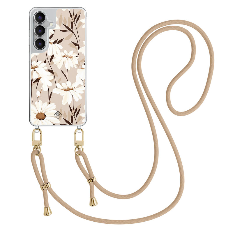 Casimoda Samsung Galaxy S25 FE hoesje met beige koord - In bloom
