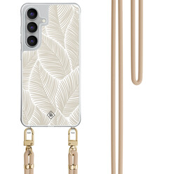 Casimoda Samsung Galaxy S25 FE hoesje met beige koord - Palm leaves beige