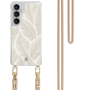 Casimoda Samsung Galaxy S25 FE hoesje met beige koord - Palm leaves beige