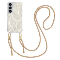 Casimoda Samsung Galaxy S25 FE hoesje met beige koord - Palm leaves beige