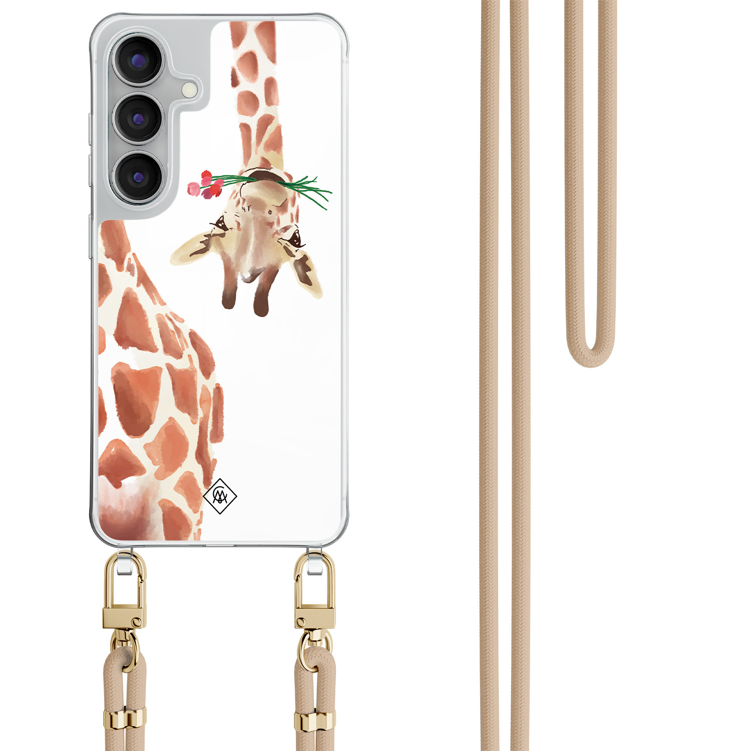 Samsung Galaxy S25 FE hoesje met beige koord Giraffe