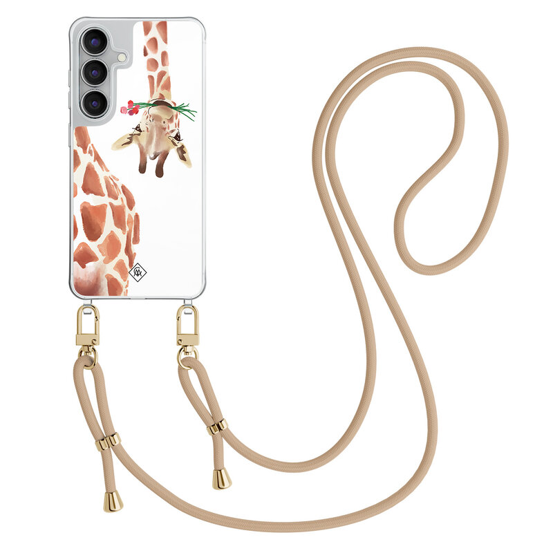 Casimoda Samsung Galaxy S25 FE hoesje met beige koord - Giraffe
