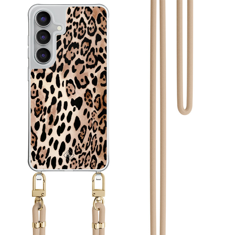 Casimoda Samsung Galaxy S25 FE hoesje met beige koord - Golden wildcat