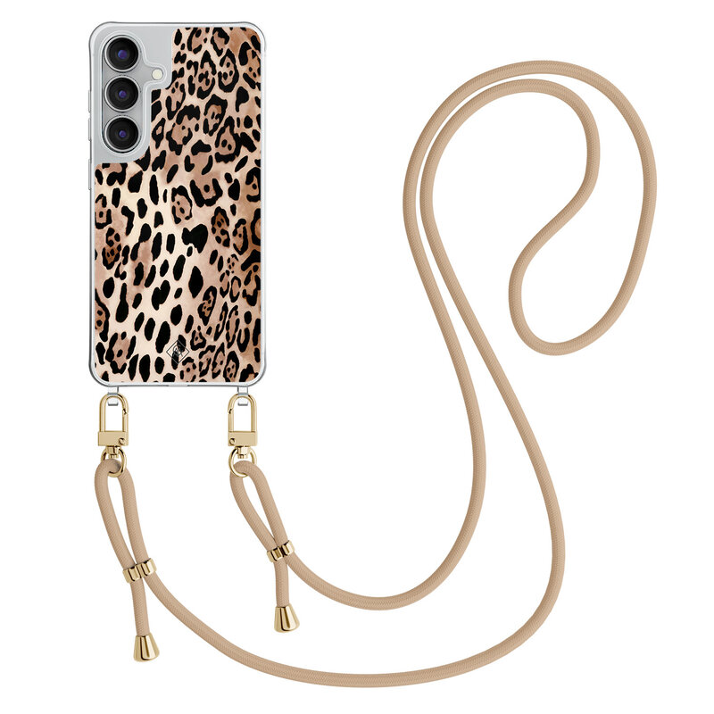 Casimoda Samsung Galaxy S25 FE hoesje met beige koord - Golden wildcat