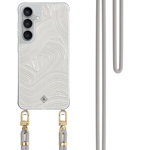 Casimoda Samsung Galaxy S25 FE hoesje met grijs koord - Abstract waves