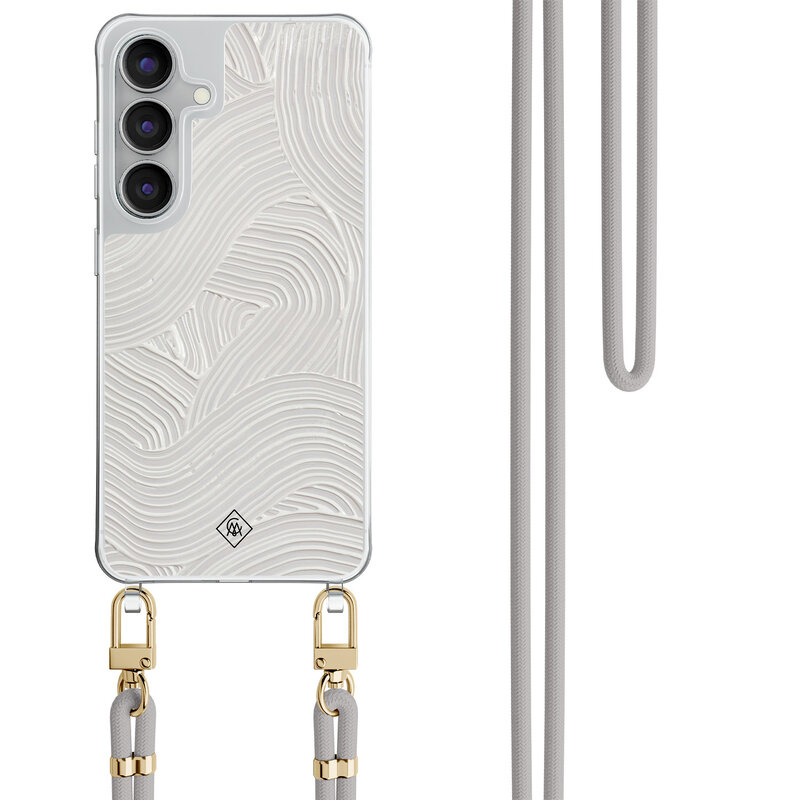 Casimoda Samsung Galaxy S25 FE hoesje met grijs koord - Abstract waves