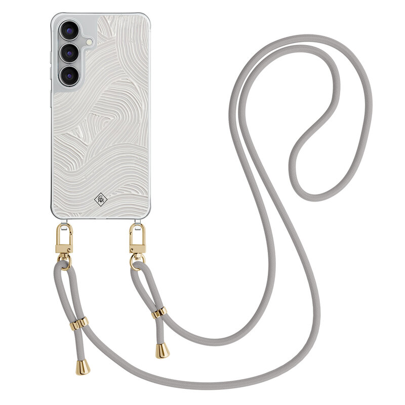 Casimoda Samsung Galaxy S25 FE hoesje met grijs koord - Abstract waves