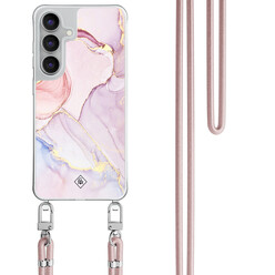 Casimoda Samsung Galaxy S25 FE hoesje met rosegoud koord - Purple sky