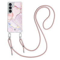 Casimoda Samsung Galaxy S25 FE hoesje met rosegoud koord - Purple sky