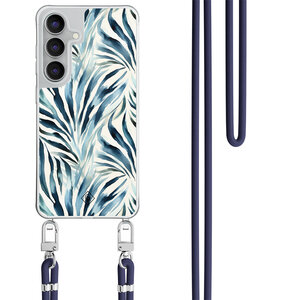 Casimoda Samsung Galaxy S25 FE hoesje met donkerblauw koord - Japandi waves