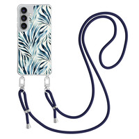 Casimoda Samsung Galaxy S25 FE hoesje met donkerblauw koord - Japandi waves