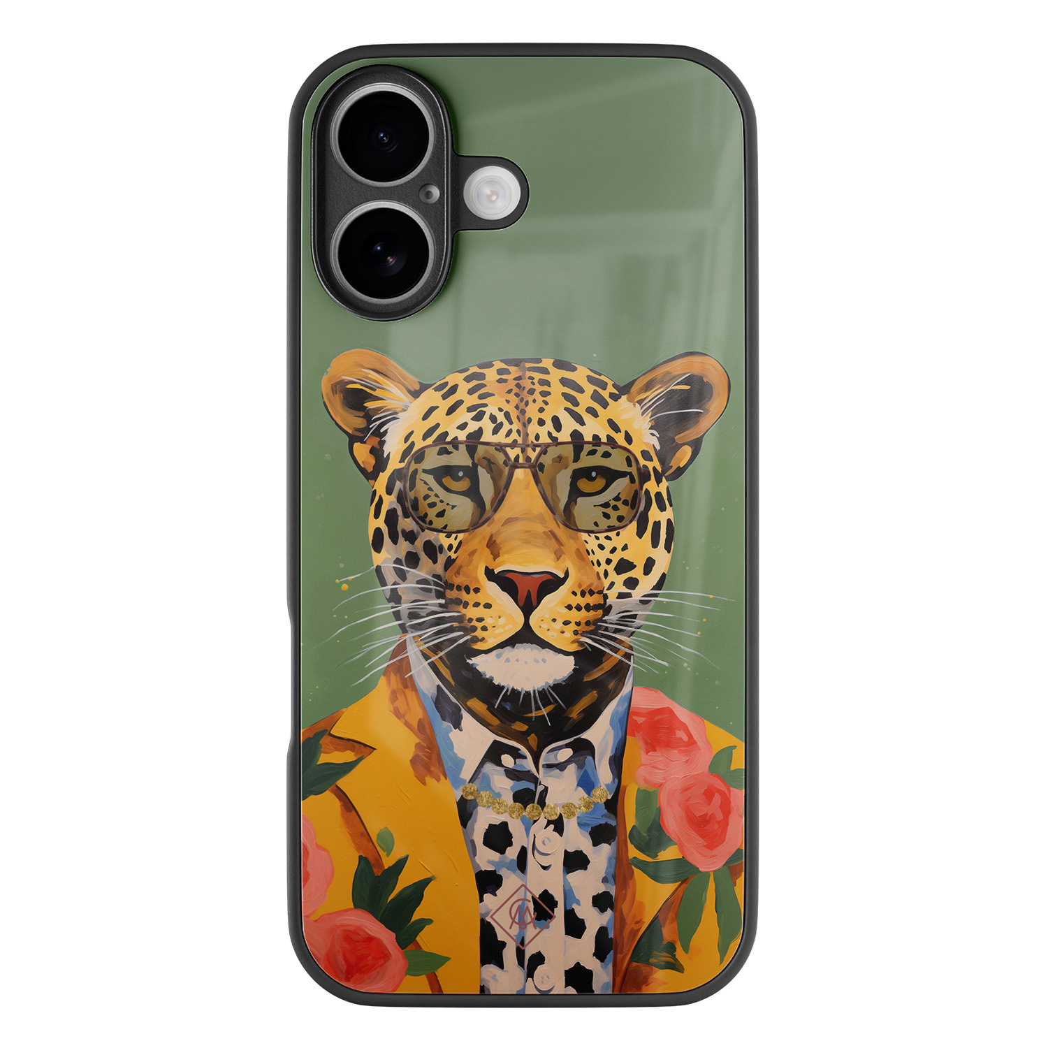 iPhone 17 glazen hardcase Luipaard hipster