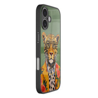 Casimoda iPhone 17 glazen hardcase - Luipaard hipster