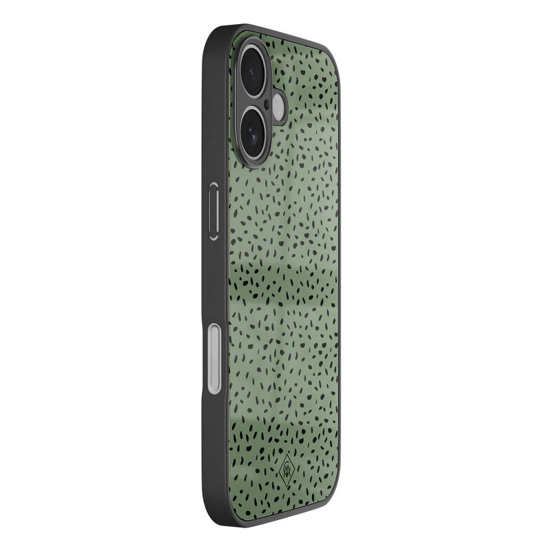 Casimoda iPhone 17 glazen hardcase - Green confetti