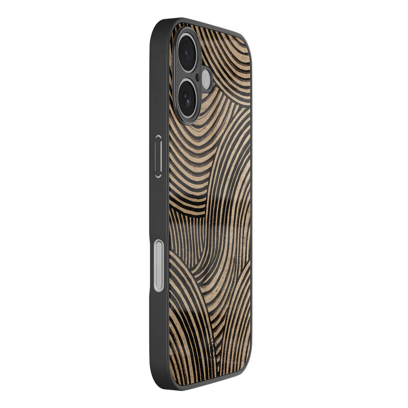 Casimoda iPhone 17 glazen hardcase - Ebony waves