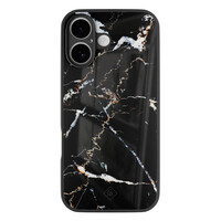 Casimoda iPhone 17 glazen hardcase - Marmer zwart