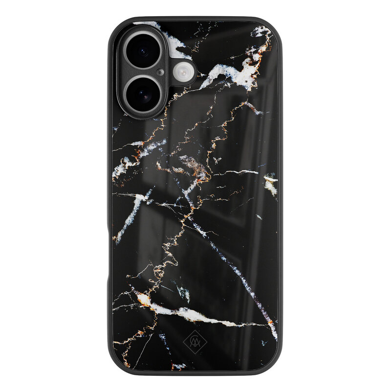 Casimoda iPhone 17 glazen hardcase - Marmer zwart