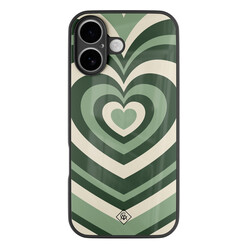 Casimoda iPhone 17 glazen hardcase - Hart swirl groen