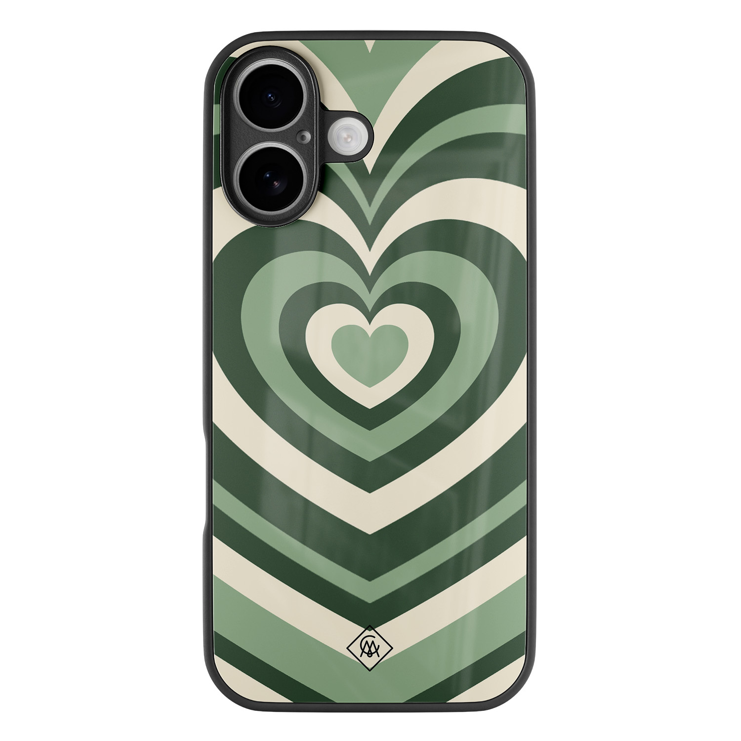 iPhone 17 glazen hardcase Hart swirl groen