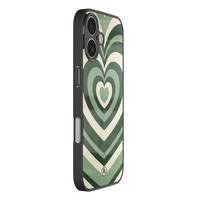 Casimoda iPhone 17 glazen hardcase - Hart swirl groen