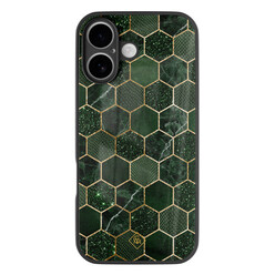 Casimoda iPhone 17 glazen hardcase - Kubus groen