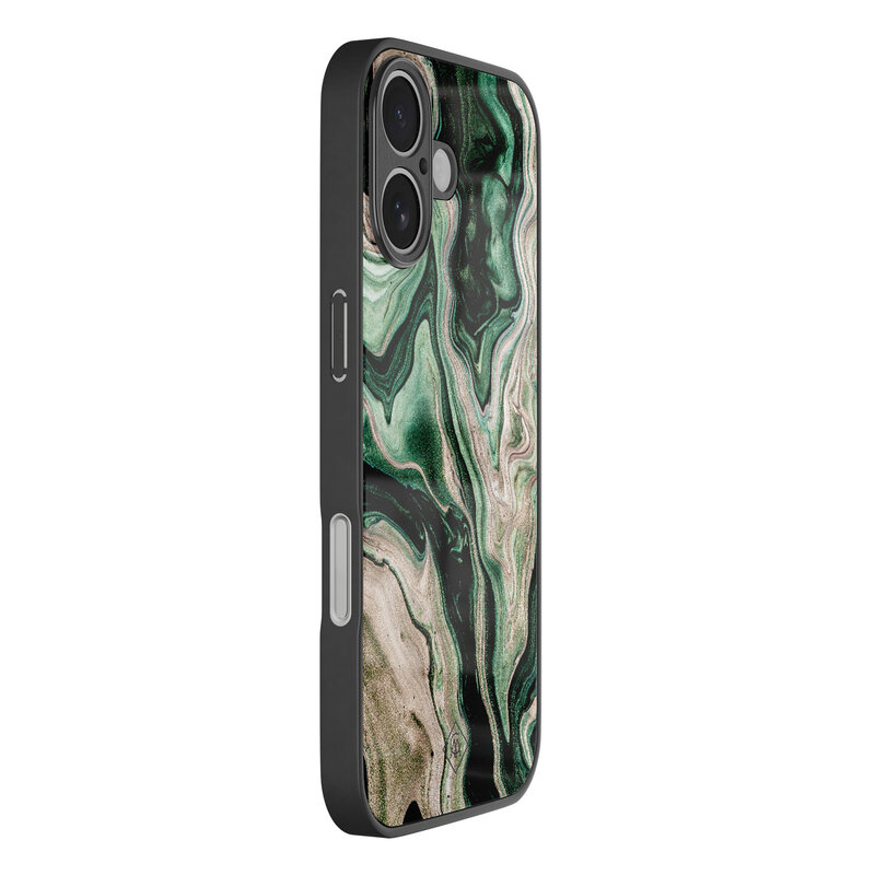 Casimoda iPhone 17 glazen hardcase - Green waves