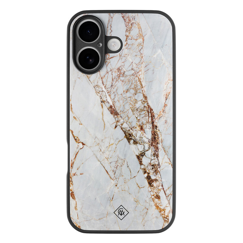 Casimoda iPhone 17 glazen hardcase - Marmer goud