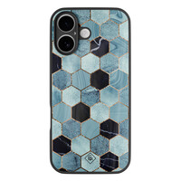 Casimoda iPhone 17 glazen hardcase - Blue cubes