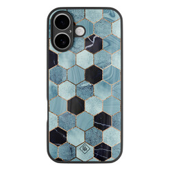 Casimoda iPhone 17 glazen hardcase - Blue cubes