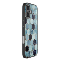 Casimoda iPhone 17 glazen hardcase - Blue cubes