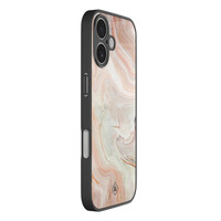 Casimoda iPhone 17 glazen hardcase - Marmer waves