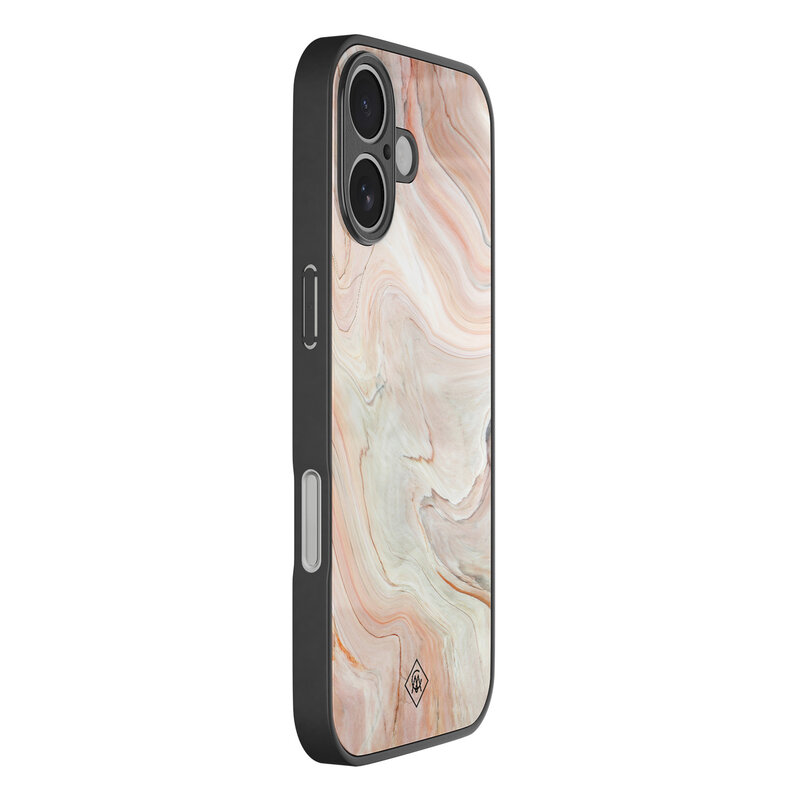 Casimoda iPhone 17 glazen hardcase - Marmer waves
