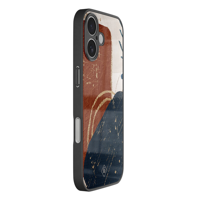 Casimoda iPhone 17 glazen hardcase - Abstract terracotta