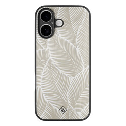 Casimoda iPhone 17 glazen hardcase - Palmy leaves beige