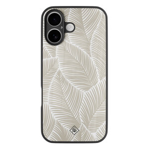 Casimoda iPhone 17 glazen hardcase - Palmy leaves beige
