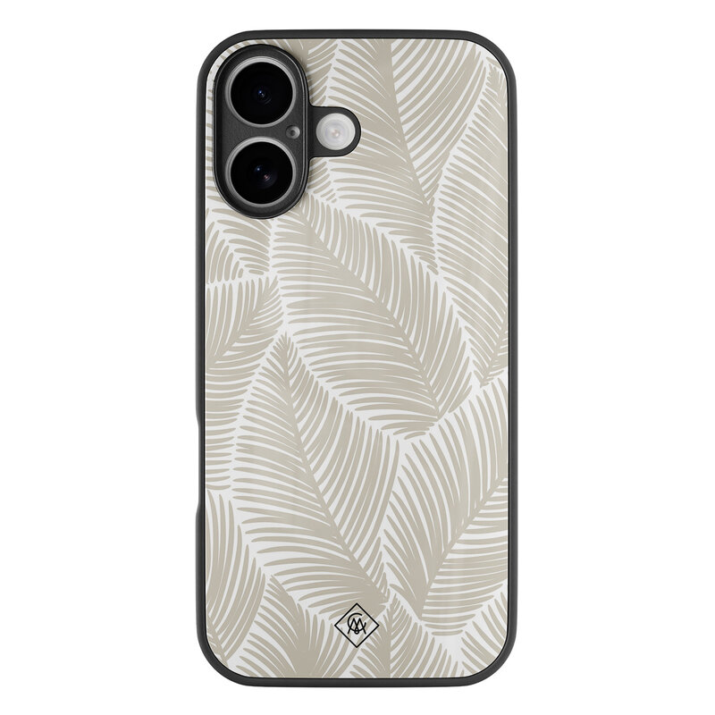 Casimoda iPhone 17 glazen hardcase - Palmy leaves beige