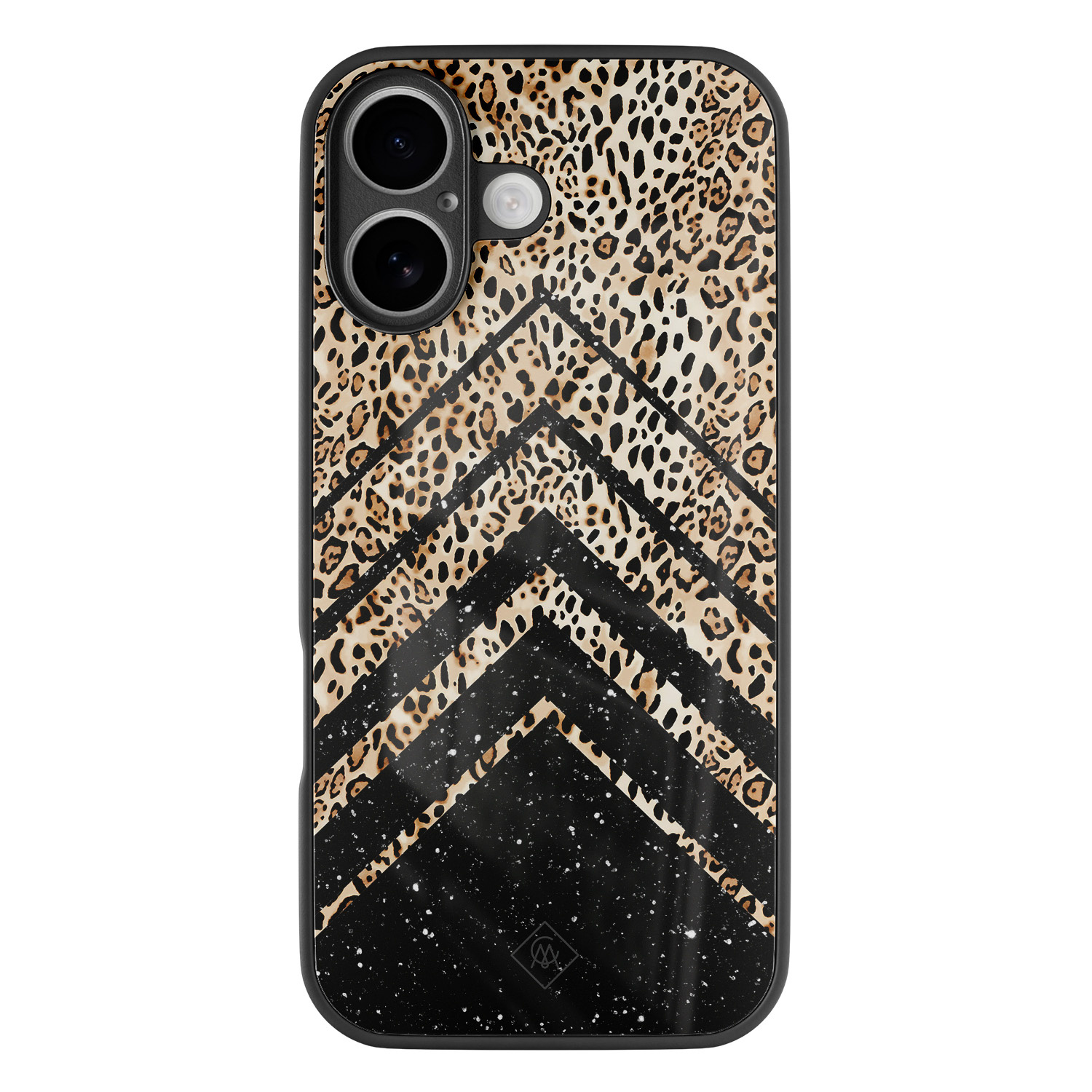 iPhone 17 glazen hardcase Chevron luipaard