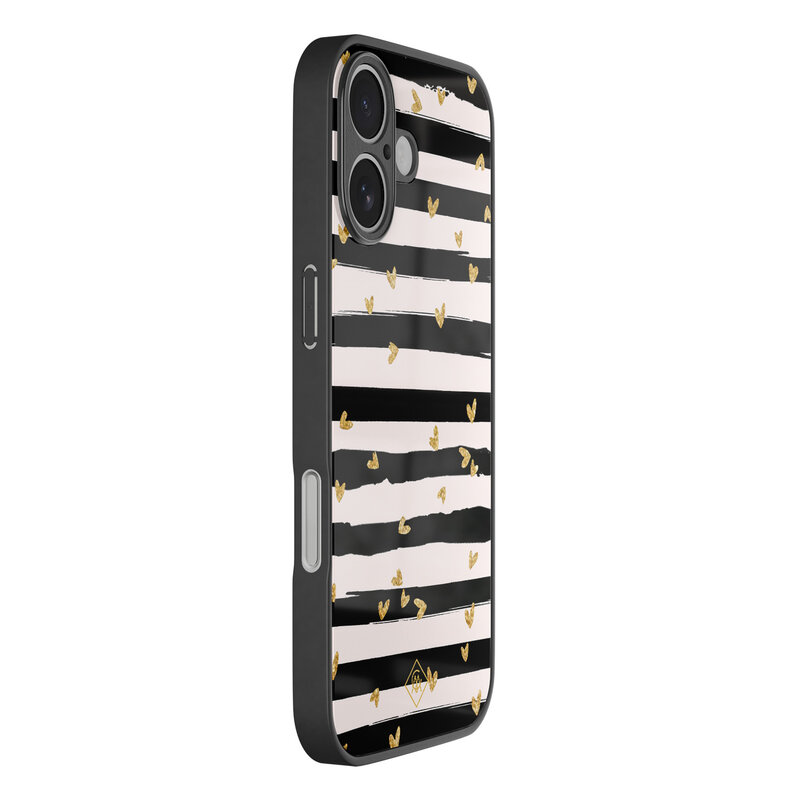 Casimoda iPhone 17 glazen hardcase - Hart streepjes