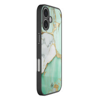 Casimoda iPhone 17 glazen hardcase - Marmer mint goud