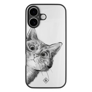 Casimoda iPhone 17 glazen hardcase - Peekaboo kat