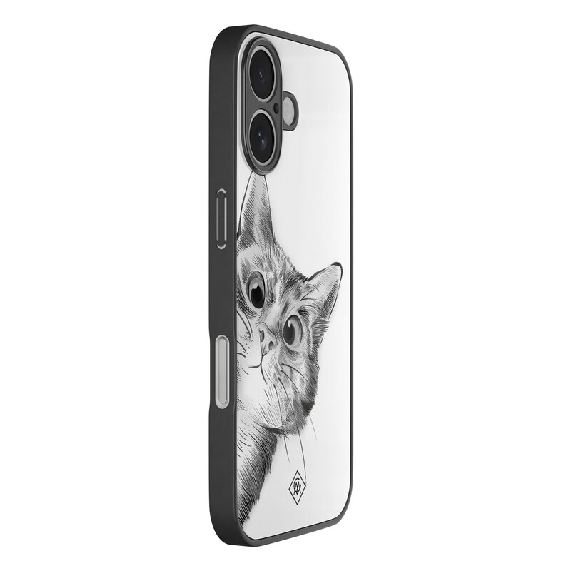 Casimoda iPhone 17 glazen hardcase - Peekaboo kat