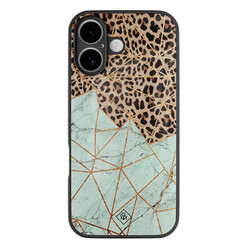 Casimoda iPhone 17 glazen hardcase - Luipaard marmer mint