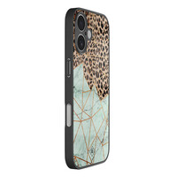 Casimoda iPhone 17 glazen hardcase - Luipaard marmer mint