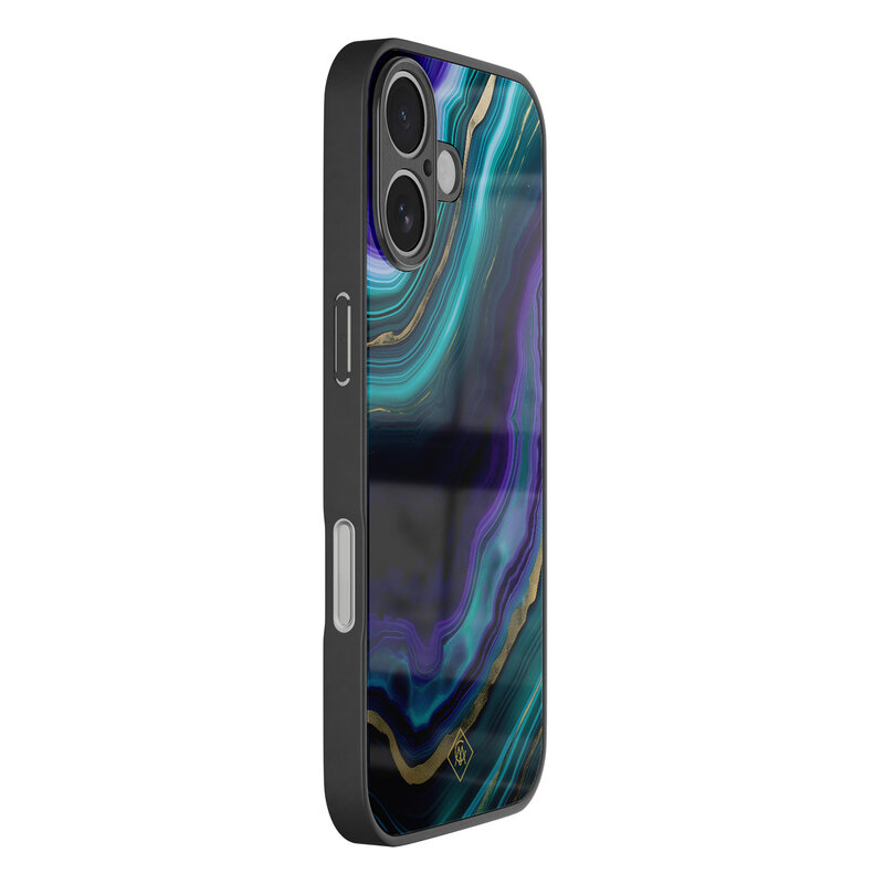 Casimoda iPhone 17 glazen hardcase - Smaragd paars groen