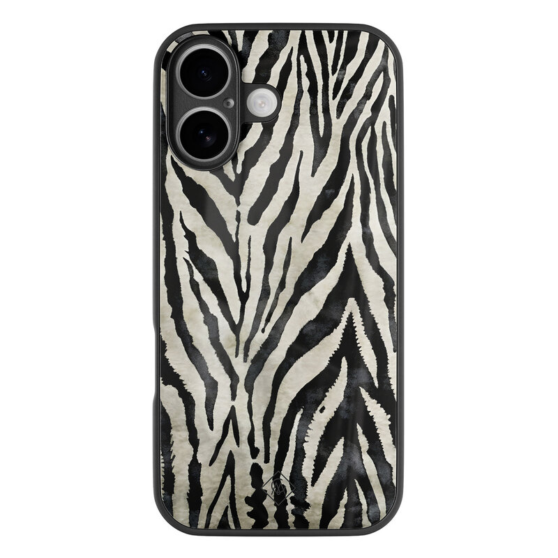 Casimoda iPhone 17 glazen hardcase - Zebra