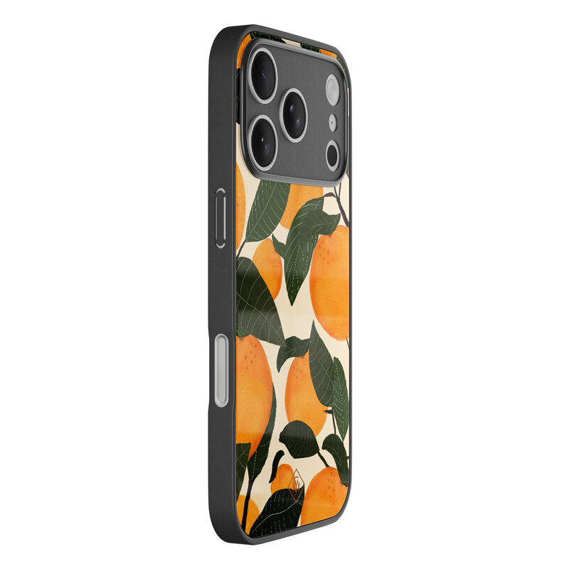 Casimoda iPhone 17 Pro glazen hardcase - Orange garden