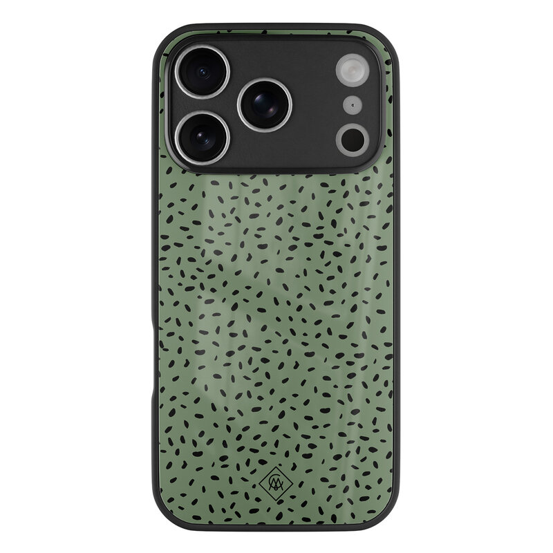 Casimoda iPhone 17 Pro glazen hardcase - Green confetti
