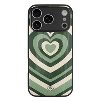 Casimoda iPhone 17 Pro glazen hardcase - Hart swirl groen
